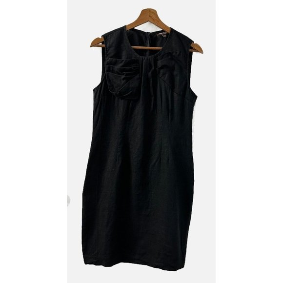Adrienne Vittadini Dresses & Skirts - Adrienne Vittadini Women's Sleeveless Ruffle Dress Size 8 Black 100% Linen Woven